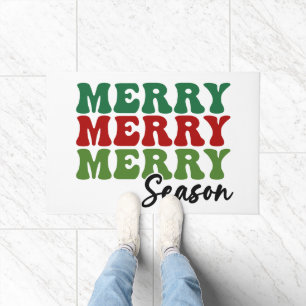 Merry Merry Merry Season - Retro Holiday Art Doormat