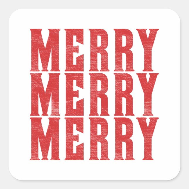 merry merry merry square sticker (Front)