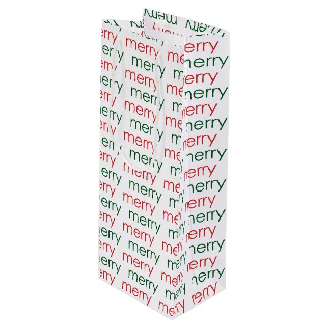 Merry Merry Wine Gift Bag (Front Angled)