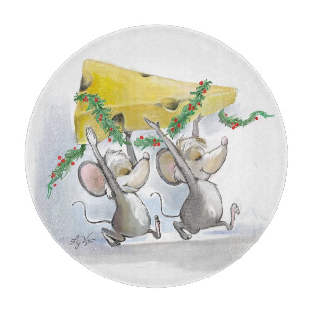 Merry Mice Mic & Mac Cutting Board (Front)