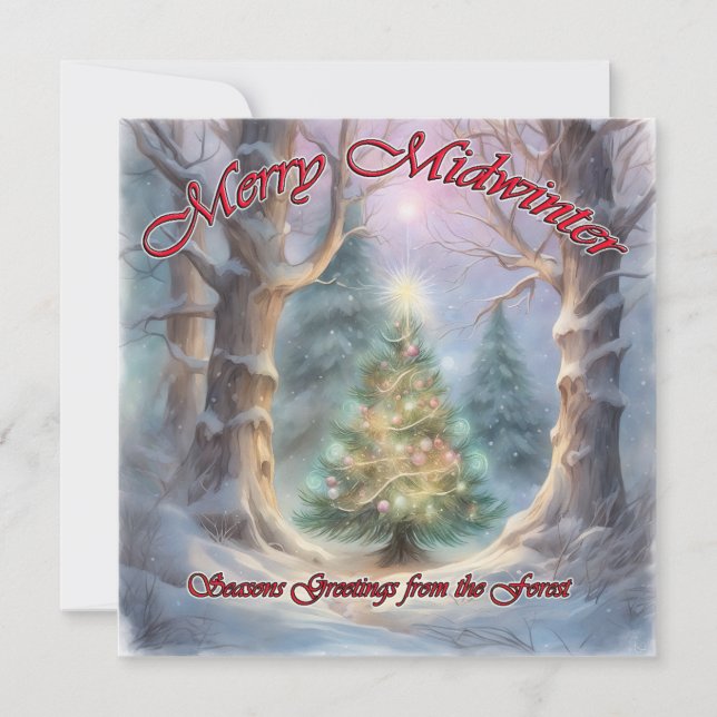 Merry Midwinter, Season's Greetings from the Fores Holiday Card (Front)