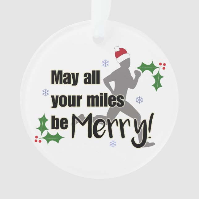 Merry Miles 2.0 Holiday Runners Christmas Ornament (Front)