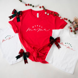 Merry Mini Cute Script Baby Christmas Bodysuit