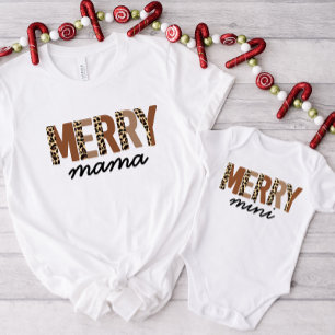"Merry Mini" Mummy and Me Boho Christmas Baby Bodysuit