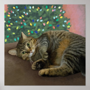 Merry Mischief - Christmas Kitty    Poster