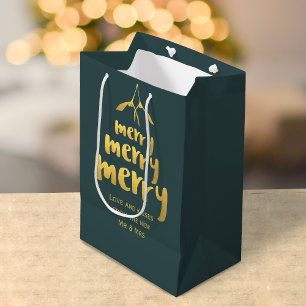 Merry Mistletoe Christmas Tree Gift Bag