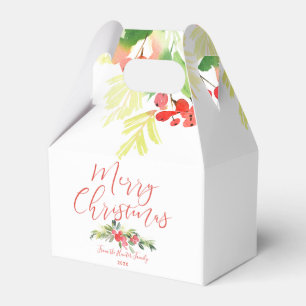 Merry Mistletoe   Customisable Watercolor Favour Box