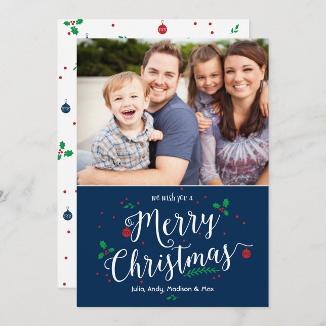 Merry Mistletoe Photo Holiday Card (Front/Back)