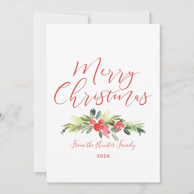 Merry Mistletoe | Watercolor Card (Front)