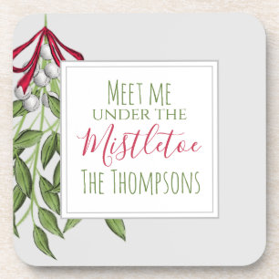 Merry Mistletoe with White Berries Beverage Coaste Coaster