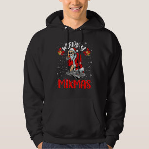 Merry Mixmas Cool Merry Xmas Santa Dj Wearing Sung Hoodie