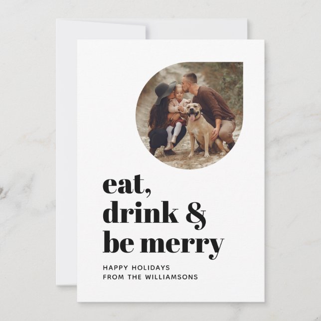 Merry Modern Minimalist Family Photo 2022 Holiday Card (Front)