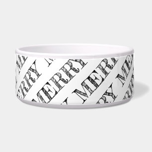MERRY Modern Text Christmas Holiday Fun black