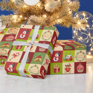 Merry Moments – Christmas Icon Tile Wrapping Paper