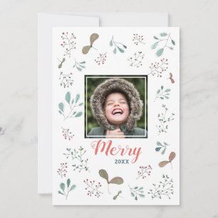 Merry Moments Winter Branches Photo Holiday Card