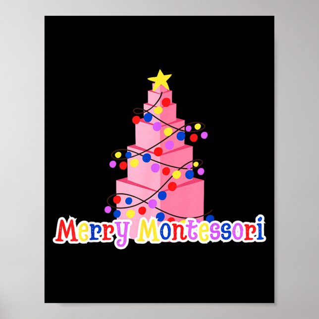 Merry Montessori Nk Tower Christmas Tree Teacher S Poster (Front)