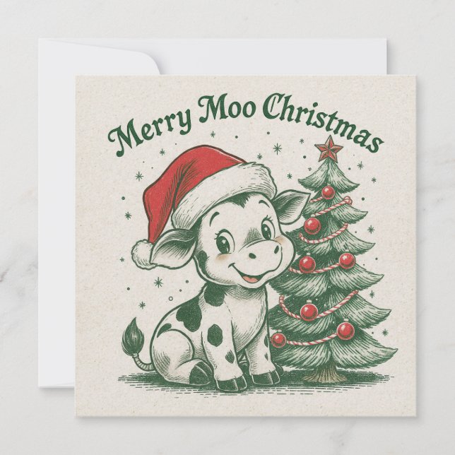 Merry Moo Christmas Save The Date (Front)