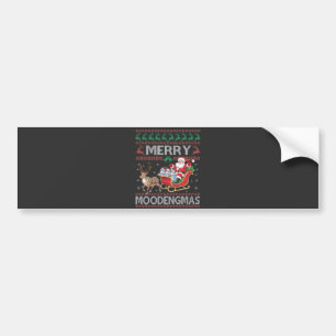 Merry MooDengmas Moo Deng Christmas Santa Hippo Bumper Sticker