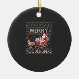 Merry MooDengmas Moo Deng Christmas Santa Hippo Ceramic Ornament