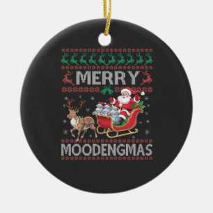 Merry MooDengmas Moo Deng Christmas Santa Hippo Ceramic Ornament
