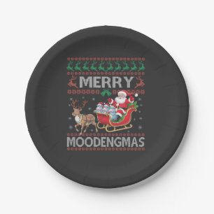 Merry MooDengmas Moo Deng Christmas Santa Hippo Paper Plate
