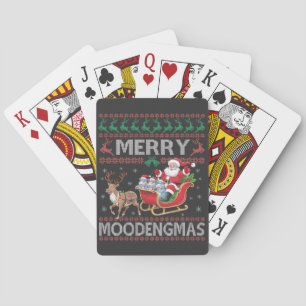 Merry MooDengmas Moo Deng Christmas Santa Hippo Playing Cards