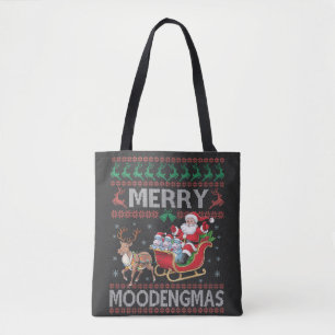 Merry MooDengmas Moo Deng Christmas Santa Hippo Tote Bag