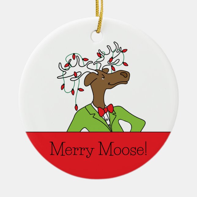 Merry Moose Ornament (Front)