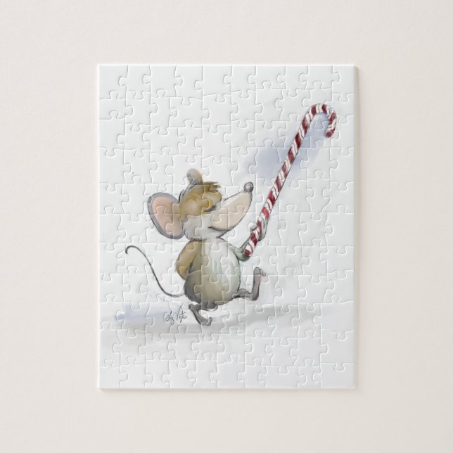 Merry Mouse Moe Holiday Puzzle (Vertical)
