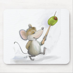 Merry Mouse Moe with Olive Mousepad