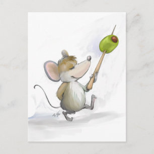 Merry Mouse Moe With Olive Postcard