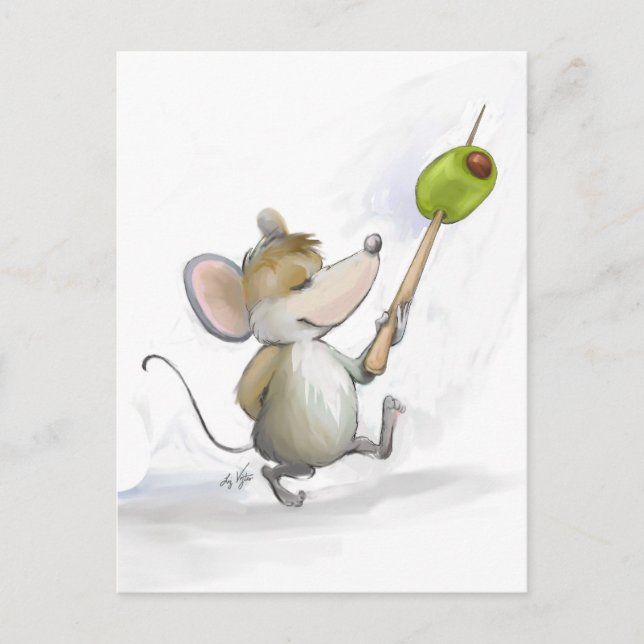 Merry Mouse Moe With Olive Postcard (Front)