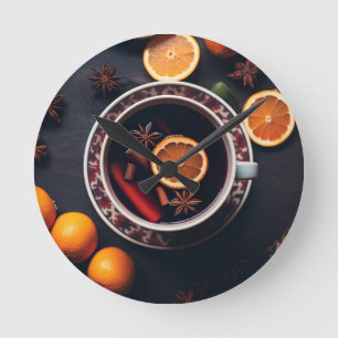 Merry & Mulled Cosy Holiday Drink Round Clock