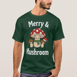 Merry & Mushroom, Cute Christmas Toadstools T-Shirt