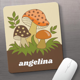 Merry Mushroom with Custom Name Mouse Pad