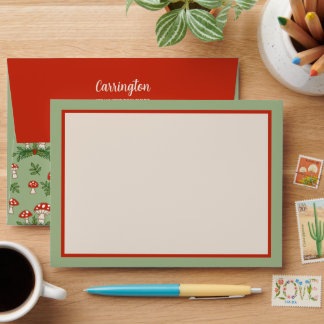 Merry Mushrooms Custom Return Address Envelope