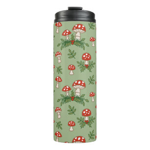 Merry Mushrooms on Celadon Thermal Tumbler