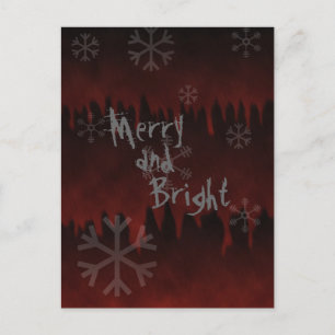 Merry N Bright Snowflake in Hell Holiday Postcard