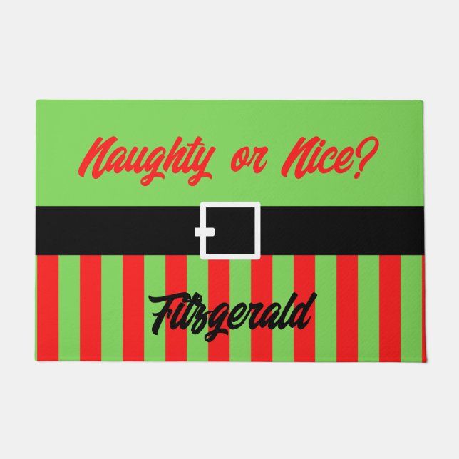 Merry Naughty or Nice Doormat (Front)