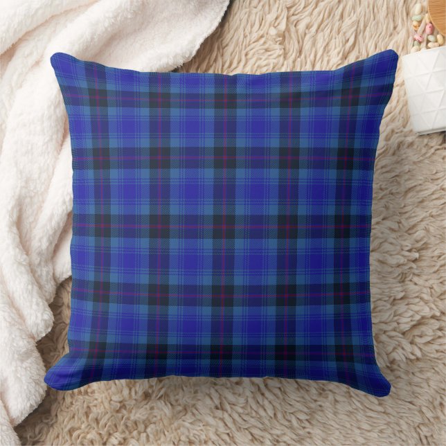 Merry Navy and Merry Peri Plaid Pattern 2 Sides Cushion (Blanket)