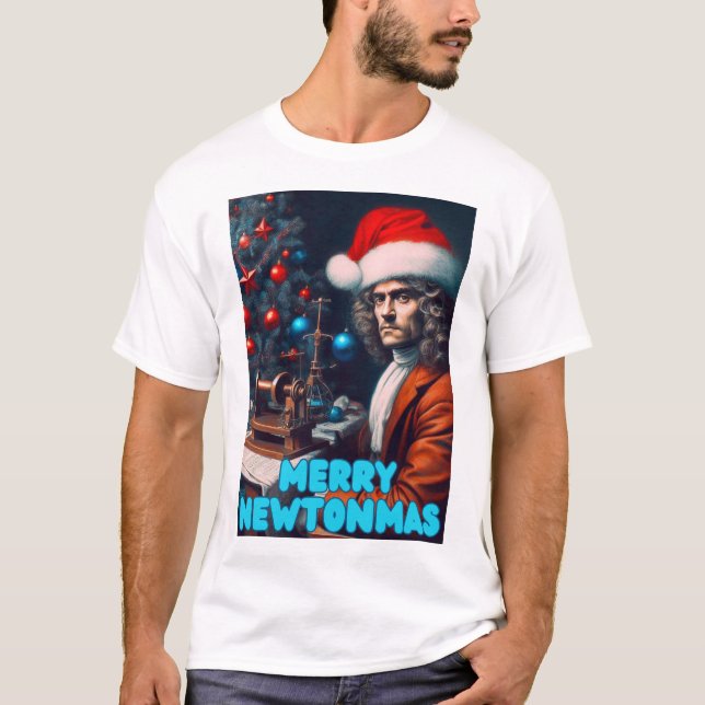 Merry Newtonmas Sir Isaac Newton   T-Shirt (Front)