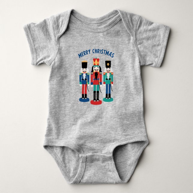 Merry Nutcrackers Baby Bodysuit (Front)
