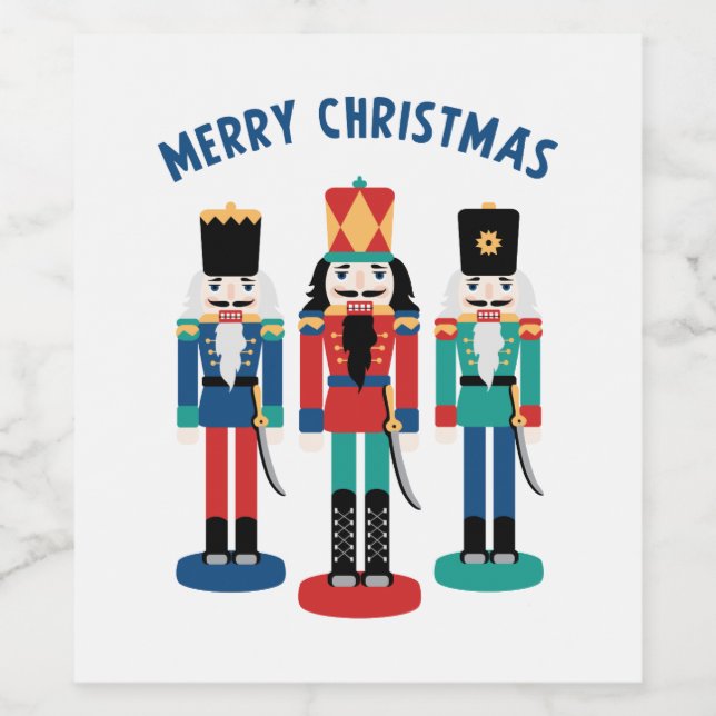 Merry Nutcrackers Wine Label (Single Label)