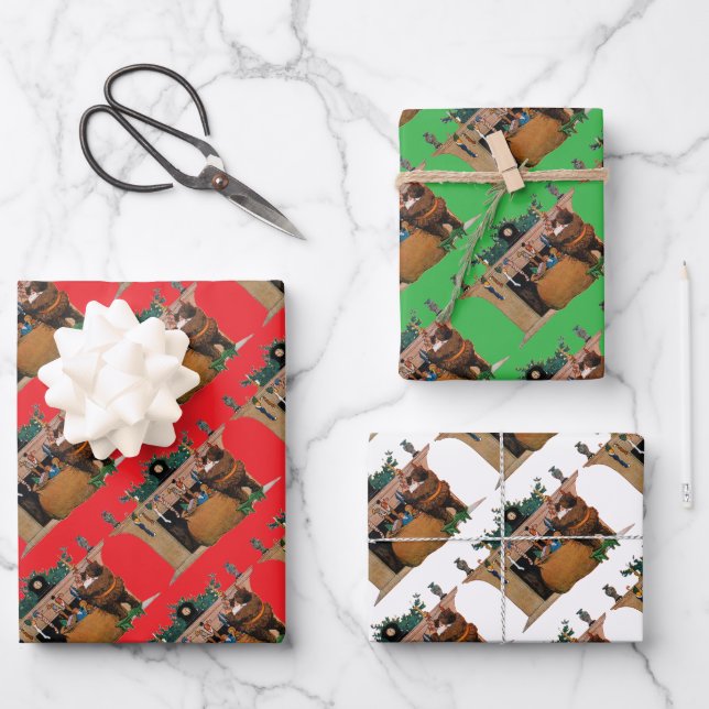 Merry Old Christmas Elf, Jessie Willcox Smith Wrapping Paper Sheet (Front)