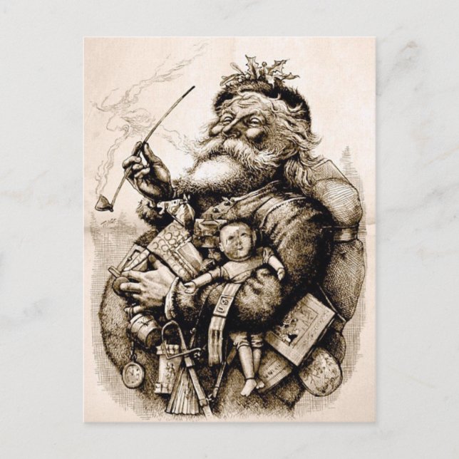 Merry Old Santa Claus Postcard (Front)