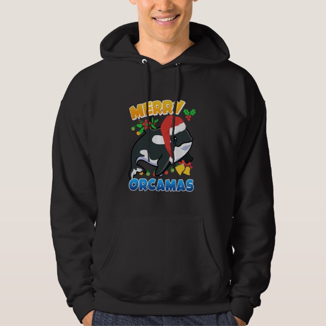 Merry Orcamas Orca Whale Long Sleeve Hoodie (Front)