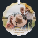 merry ornaments photo family name and year gold<br><div class="desc">ornaments photo family name and year</div>