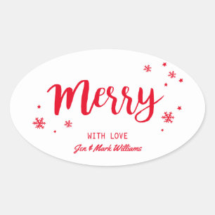 Merry Oval Sticker