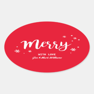 Merry Oval Sticker