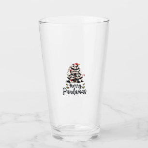 Merry Pandamas Pun Panda Christmas (2) Glass